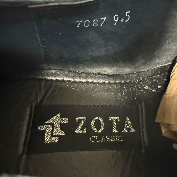 Zota Classic Two-Tone Wingtip Oxfords Black & White Leather Shoes Size 9.5 - Picture 9 of 12